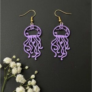 Purple Jellyfish Earrings